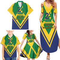 Saint Vincent and the Grenadines Independence Day Family Matching Summer Maxi Dress and Hawaiian Shirt Simple Style - Wonder Print Shop