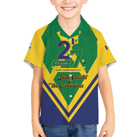 Saint Vincent and the Grenadines Independence Day Family Matching Summer Maxi Dress and Hawaiian Shirt Simple Style - Wonder Print Shop