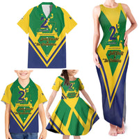 Saint Vincent and the Grenadines Independence Day Family Matching Tank Maxi Dress and Hawaiian Shirt Simple Style - Wonder Print Shop