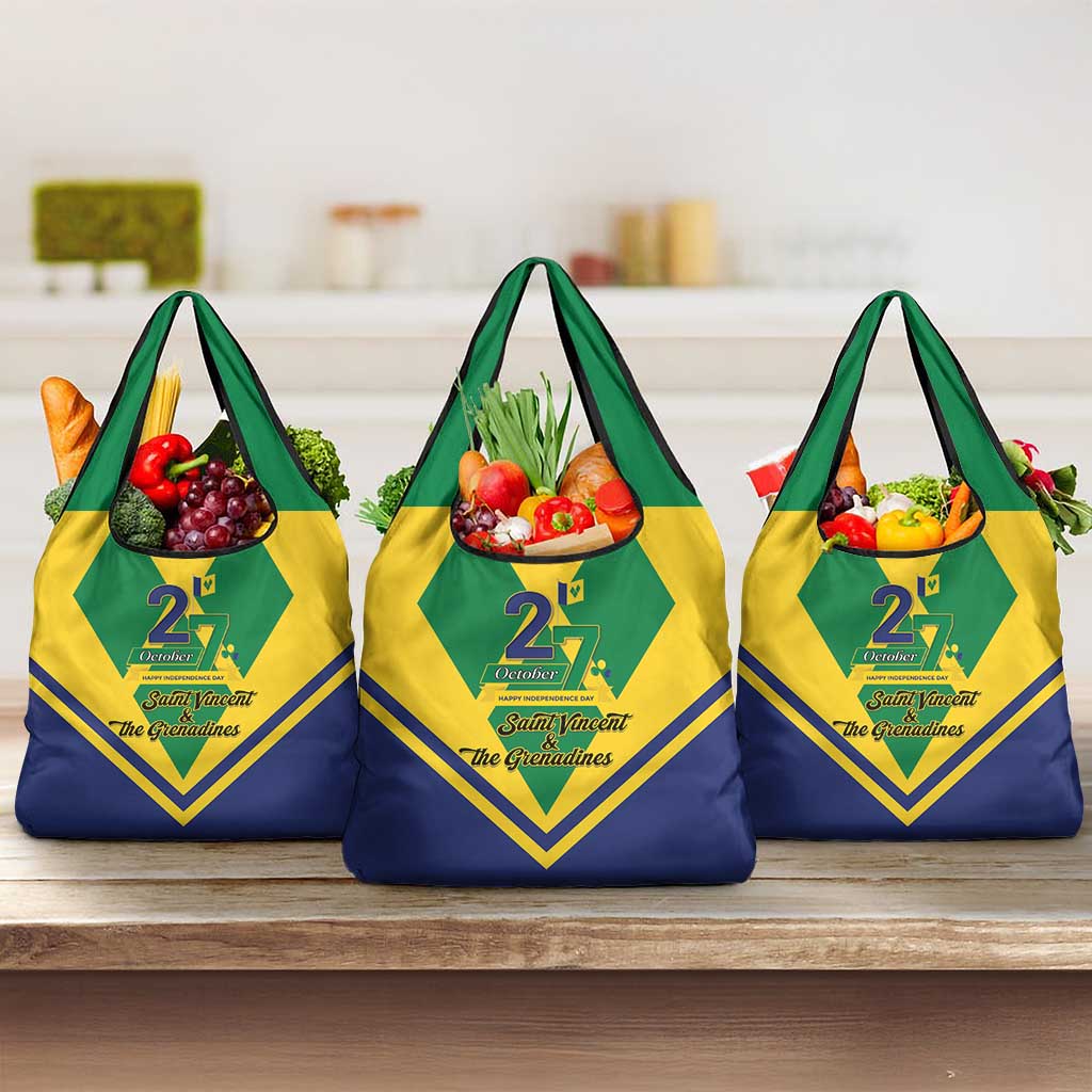 Saint Vincent and the Grenadines Independence Day Grocery Bag Simple Style - Wonder Print Shop