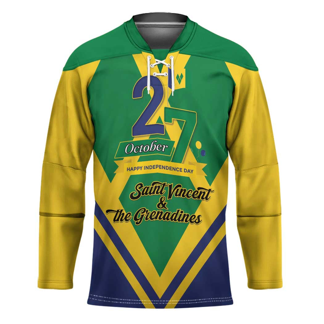 Saint Vincent and the Grenadines Independence Day Hockey Jersey Simple Style - Wonder Print Shop