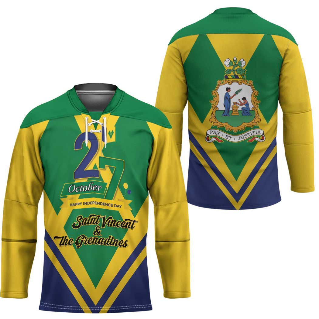 Saint Vincent and the Grenadines Independence Day Hockey Jersey Simple Style - Wonder Print Shop