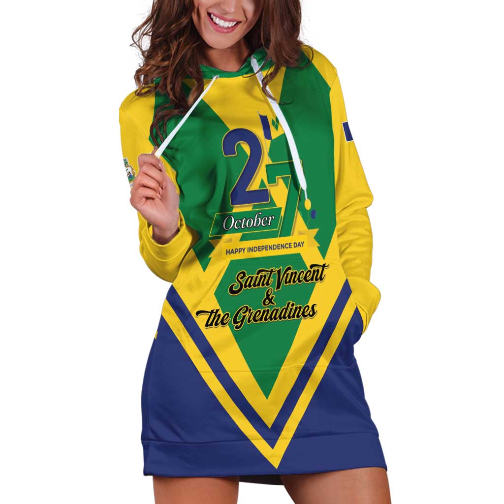 Saint Vincent and the Grenadines Independence Day Hoodie Dress Simple Style - Wonder Print Shop
