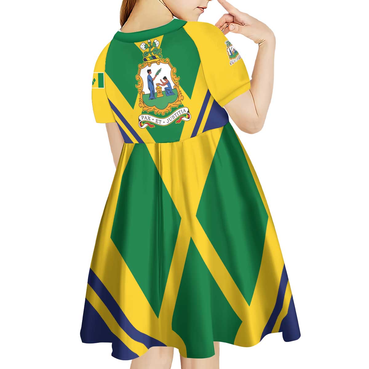Saint Vincent and the Grenadines Independence Day Kid Short Sleeve Dress Simple Style - Wonder Print Shop