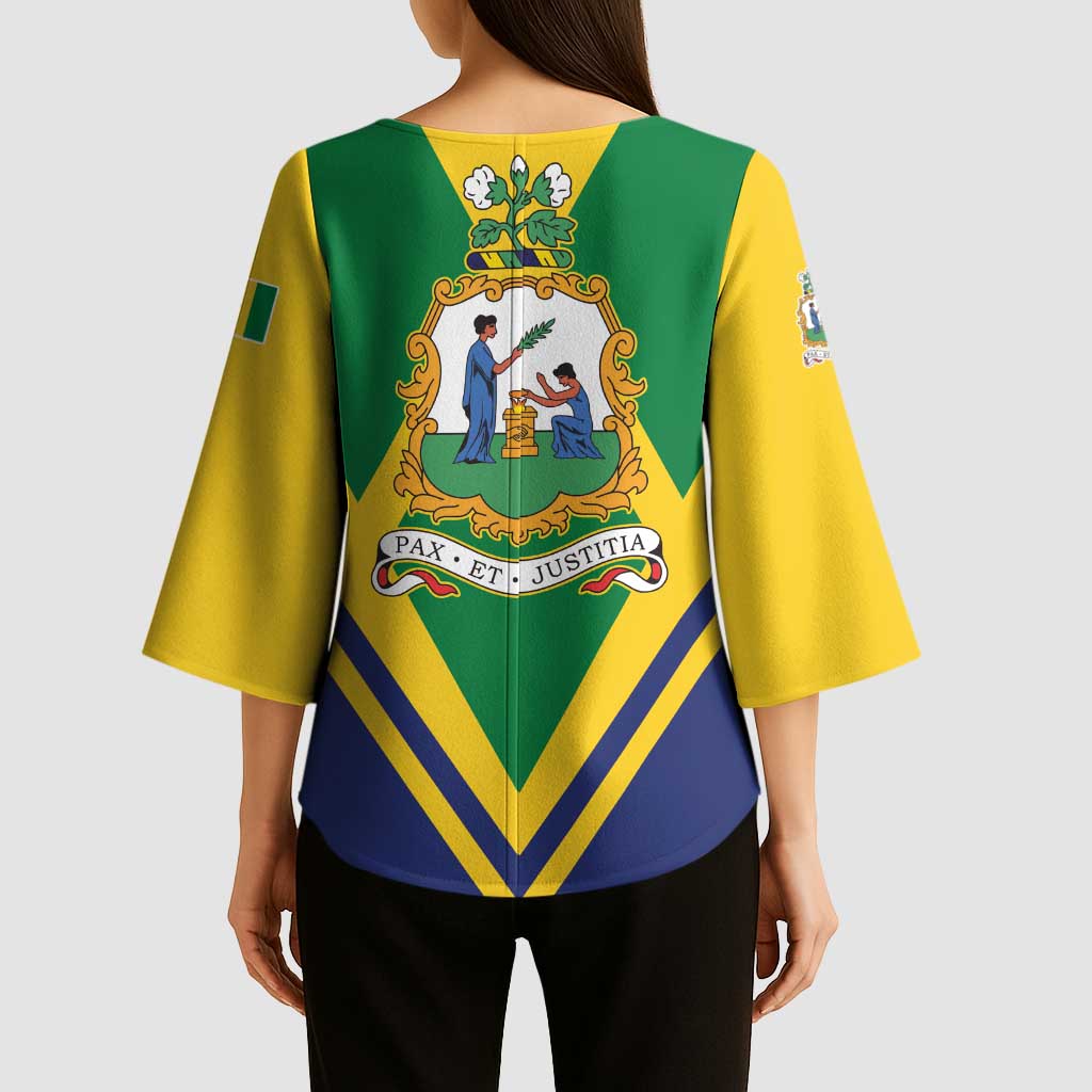 Saint Vincent and the Grenadines Independence Day Kimono Sleeve Blouse Simple Style - Wonder Print Shop