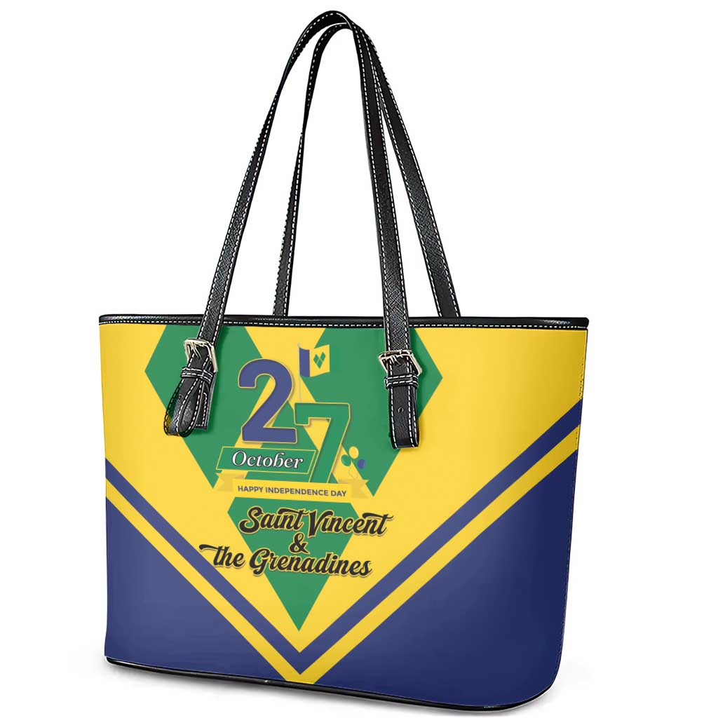 Saint Vincent and the Grenadines Independence Day Leather Tote Bag Simple Style - Wonder Print Shop