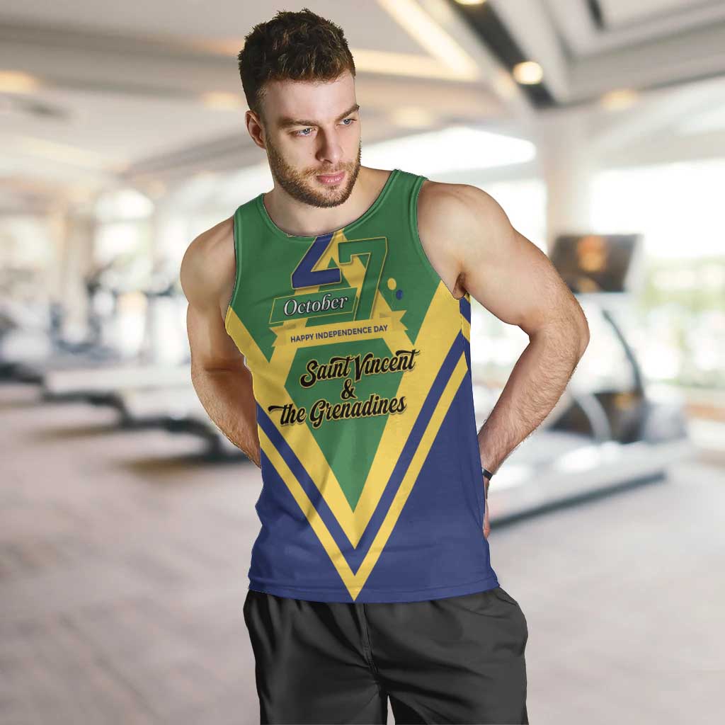 Saint Vincent and the Grenadines Independence Day Men Tank Top Simple Style - Wonder Print Shop