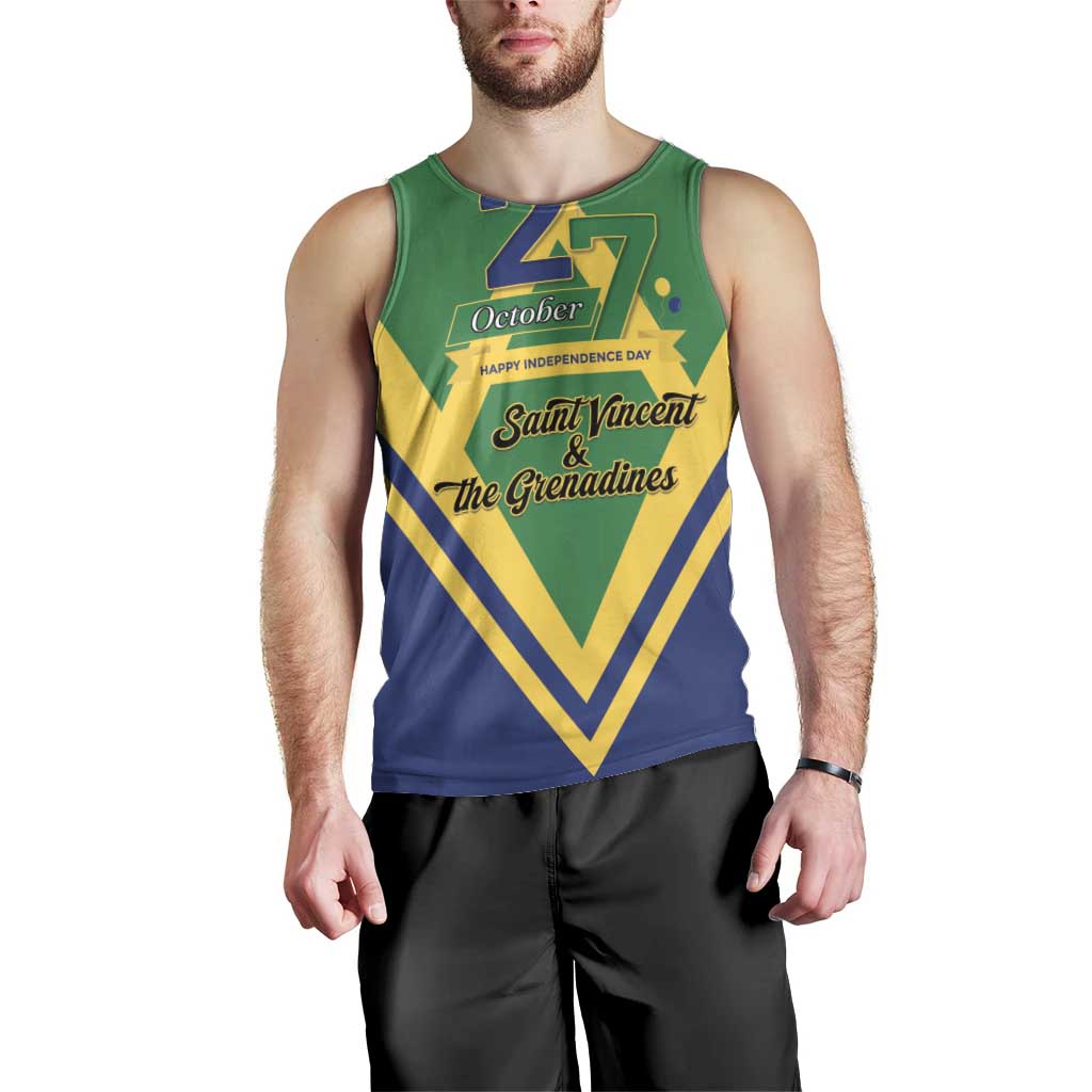 Saint Vincent and the Grenadines Independence Day Men Tank Top Simple Style - Wonder Print Shop