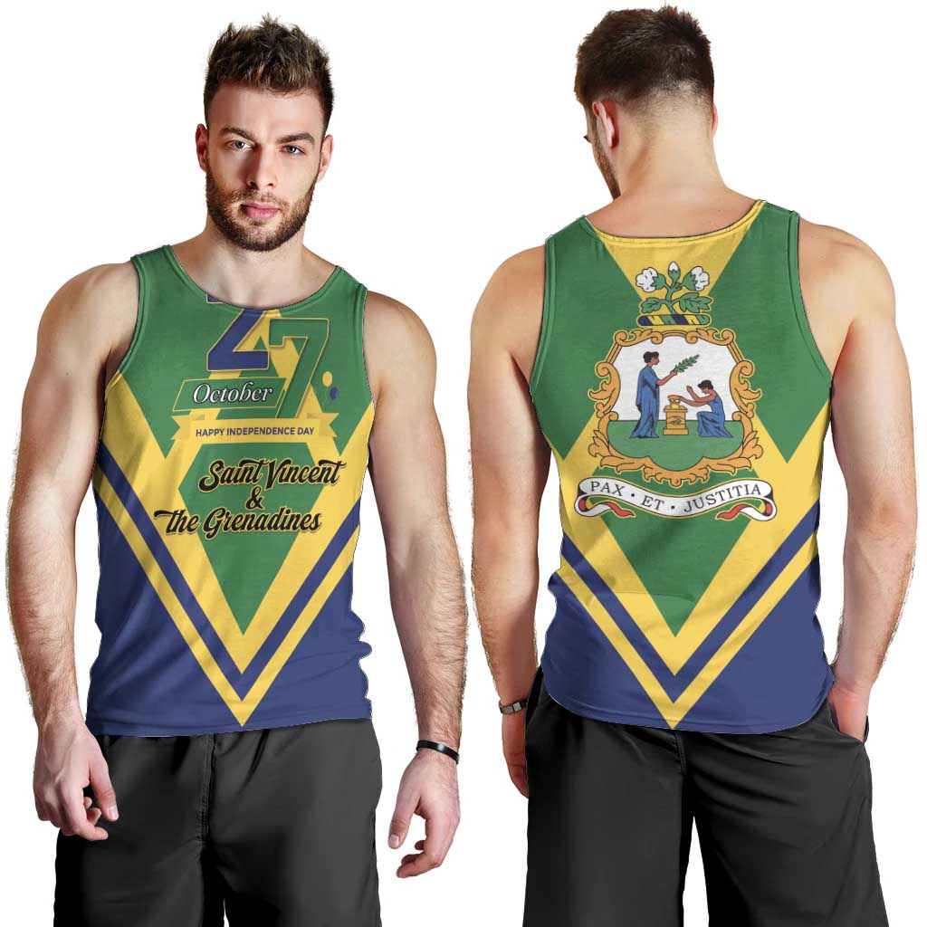 Saint Vincent and the Grenadines Independence Day Men Tank Top Simple Style - Wonder Print Shop