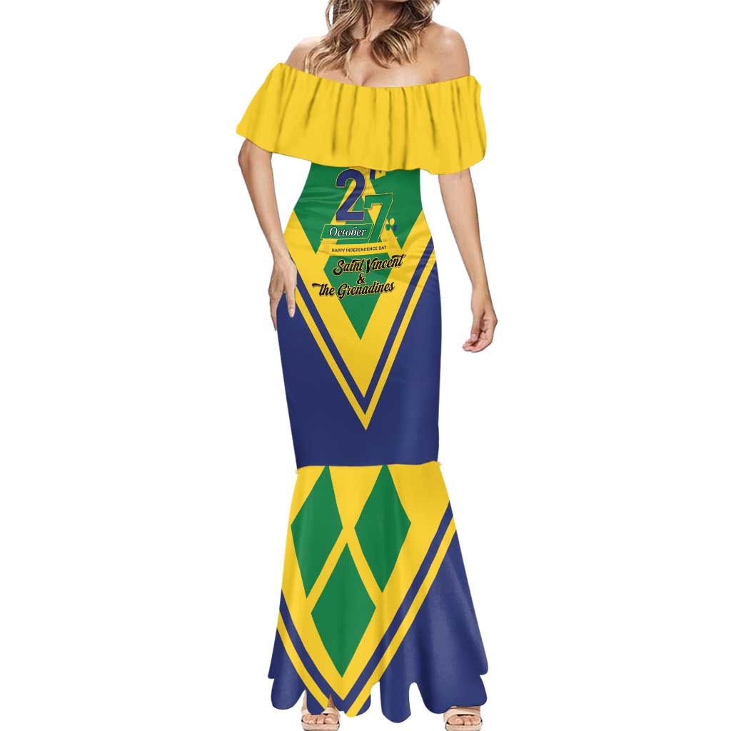 Saint Vincent and the Grenadines Independence Day Mermaid Dress Simple Style - Wonder Print Shop