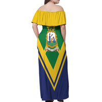 Saint Vincent and the Grenadines Independence Day Off Shoulder Maxi Dress Simple Style - Wonder Print Shop