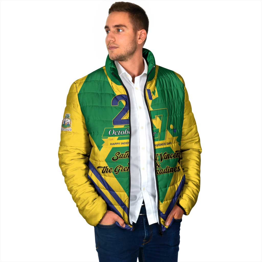 Saint Vincent and the Grenadines Independence Day Padded Jacket Simple Style - Wonder Print Shop