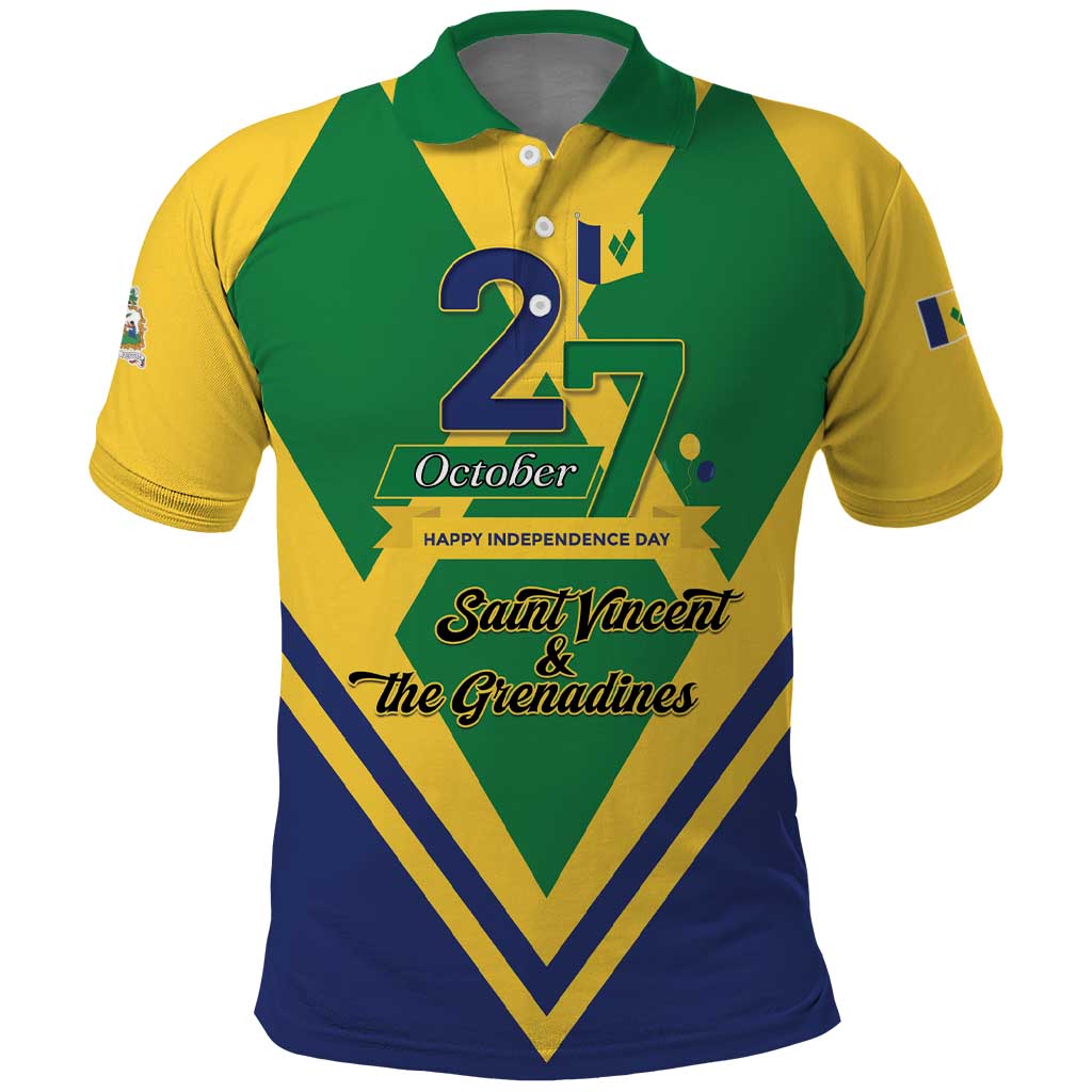 Saint Vincent and the Grenadines Independence Day Polo Shirt Simple Style - Wonder Print Shop