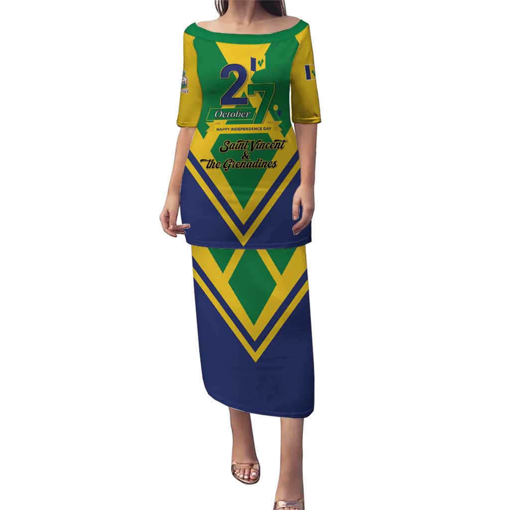 Saint Vincent and the Grenadines Independence Day Puletasi Simple Style - Wonder Print Shop