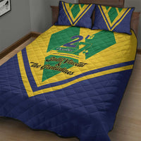 Saint Vincent and the Grenadines Independence Day Quilt Bed Set Simple Style - Wonder Print Shop