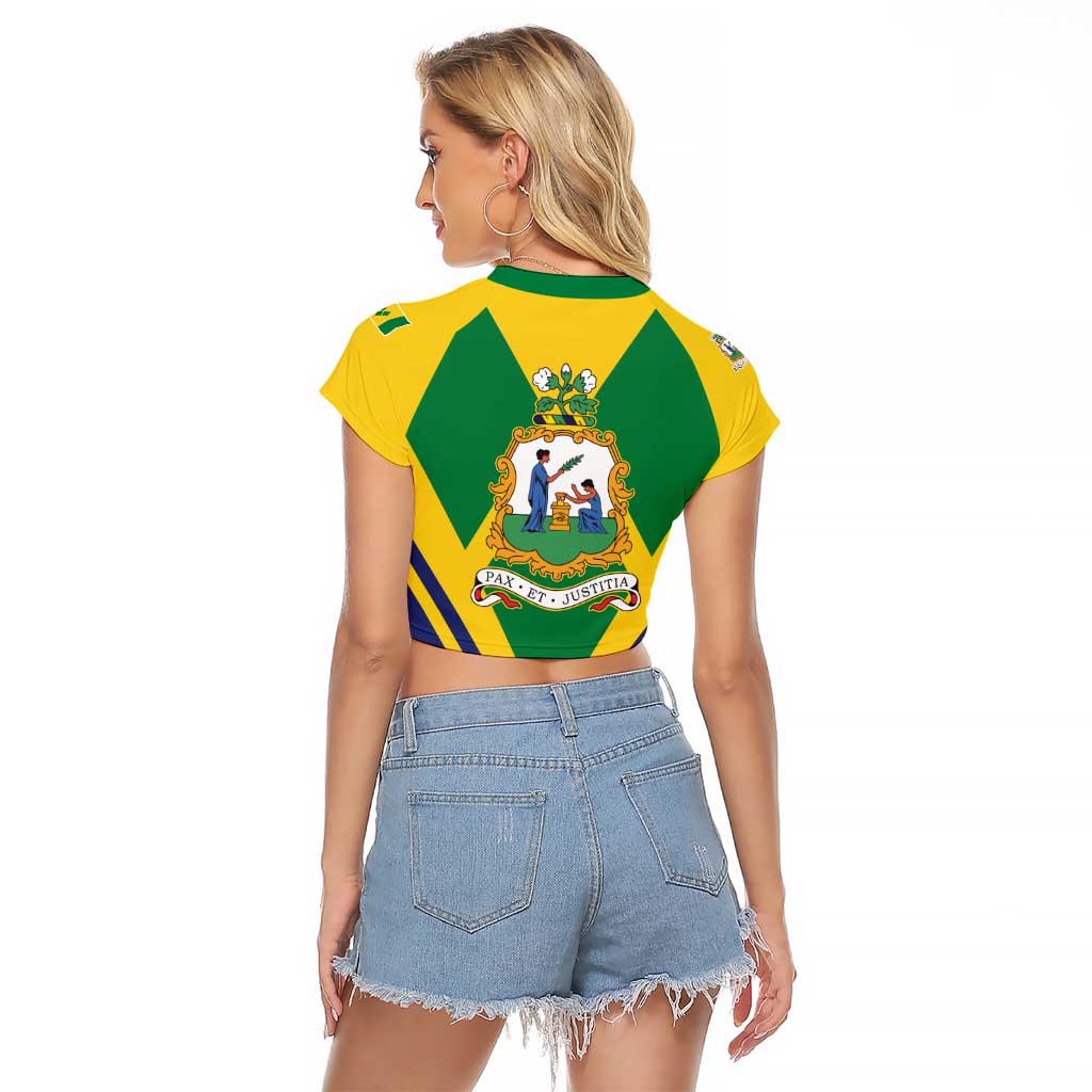 Saint Vincent and the Grenadines Independence Day Raglan Cropped T Shirt Simple Style - Wonder Print Shop