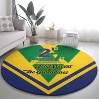 Saint Vincent and the Grenadines Independence Day Round Carpet Simple Style - Wonder Print Shop