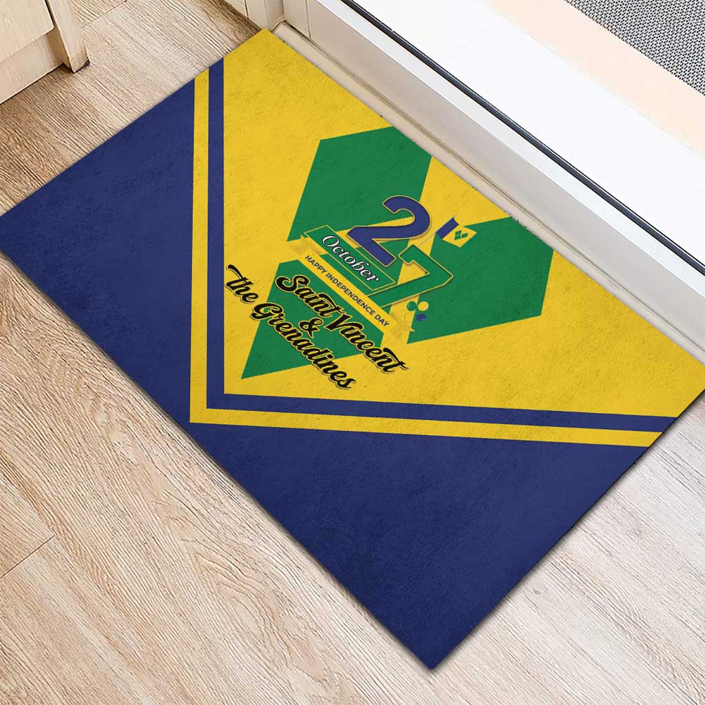 Saint Vincent and the Grenadines Independence Day Rubber Doormat Simple Style - Wonder Print Shop