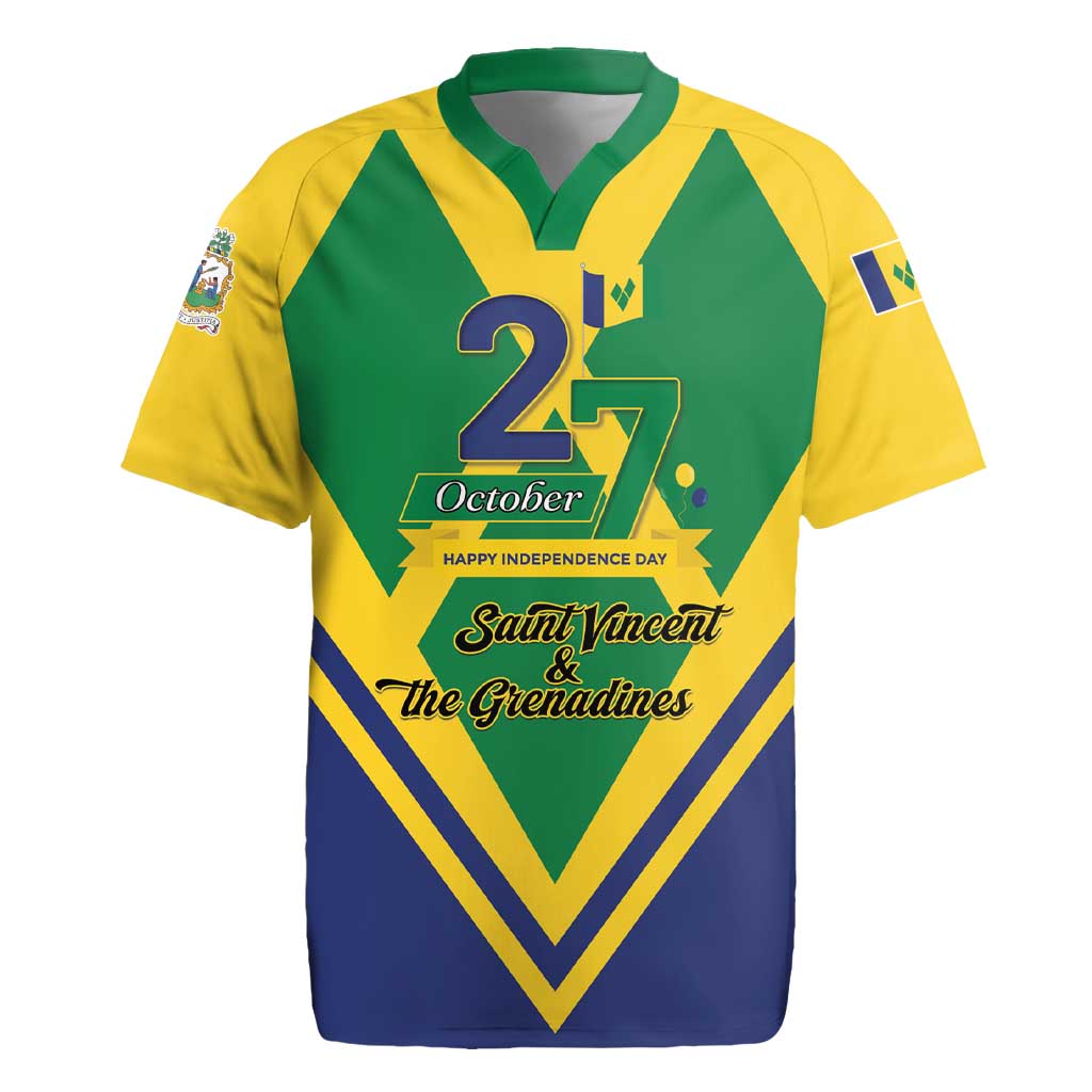 Saint Vincent and the Grenadines Independence Day Rugby Jersey Simple Style - Wonder Print Shop
