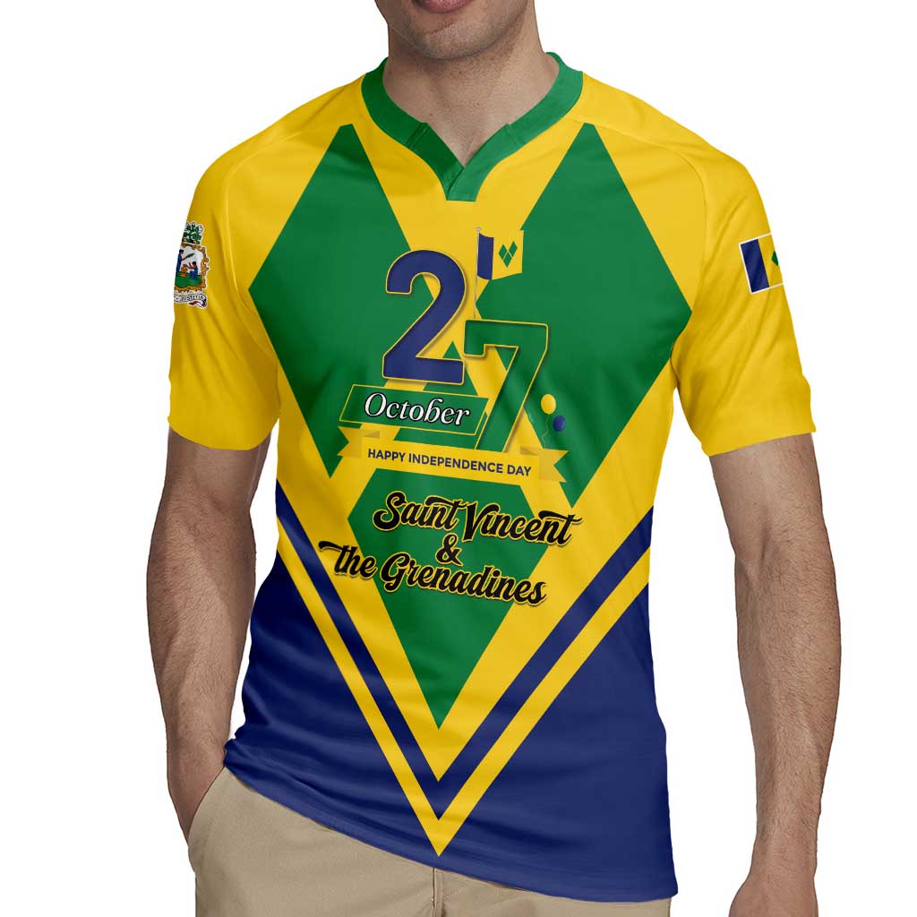 Saint Vincent and the Grenadines Independence Day Rugby Jersey Simple Style - Wonder Print Shop