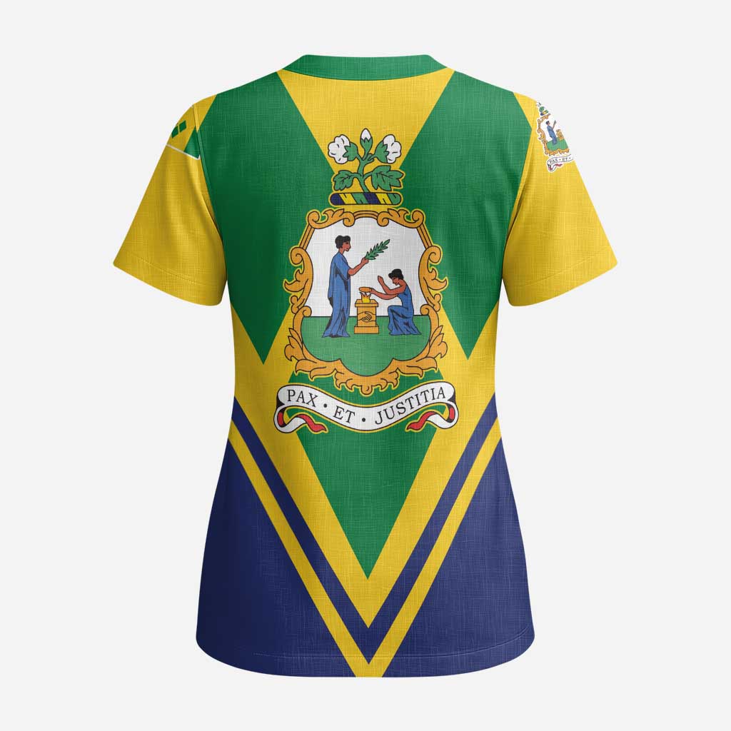 Saint Vincent and the Grenadines Independence Day Scrub Top Simple Style - Wonder Print Shop