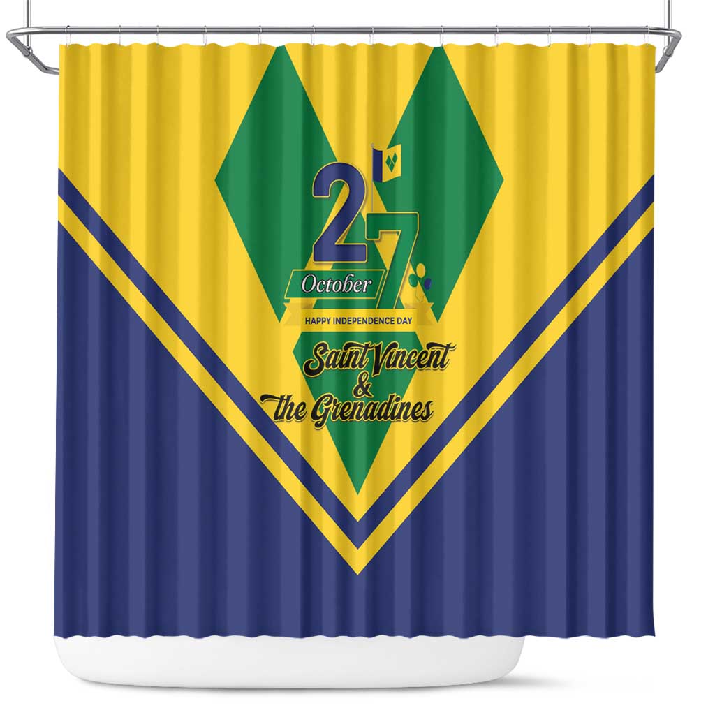 Saint Vincent and the Grenadines Independence Day Shower Curtain Simple Style - Wonder Print Shop