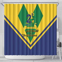 Saint Vincent and the Grenadines Independence Day Shower Curtain Simple Style - Wonder Print Shop