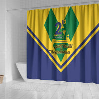 Saint Vincent and the Grenadines Independence Day Shower Curtain Simple Style - Wonder Print Shop