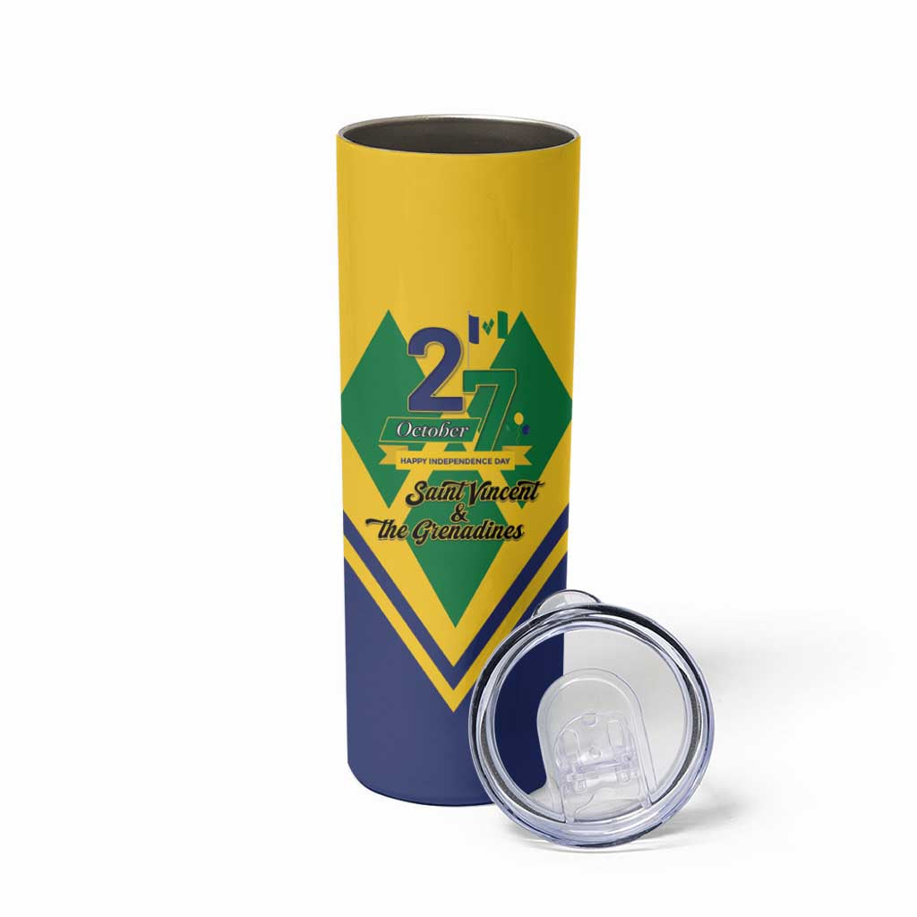 Saint Vincent and the Grenadines Independence Day Skinny Tumbler Simple Style - Wonder Print Shop