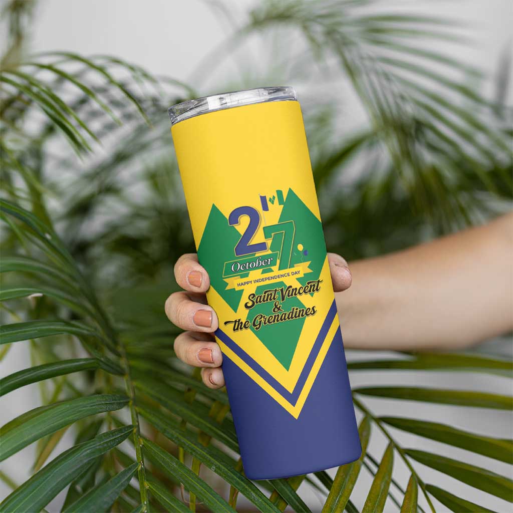 Saint Vincent and the Grenadines Independence Day Skinny Tumbler Simple Style - Wonder Print Shop