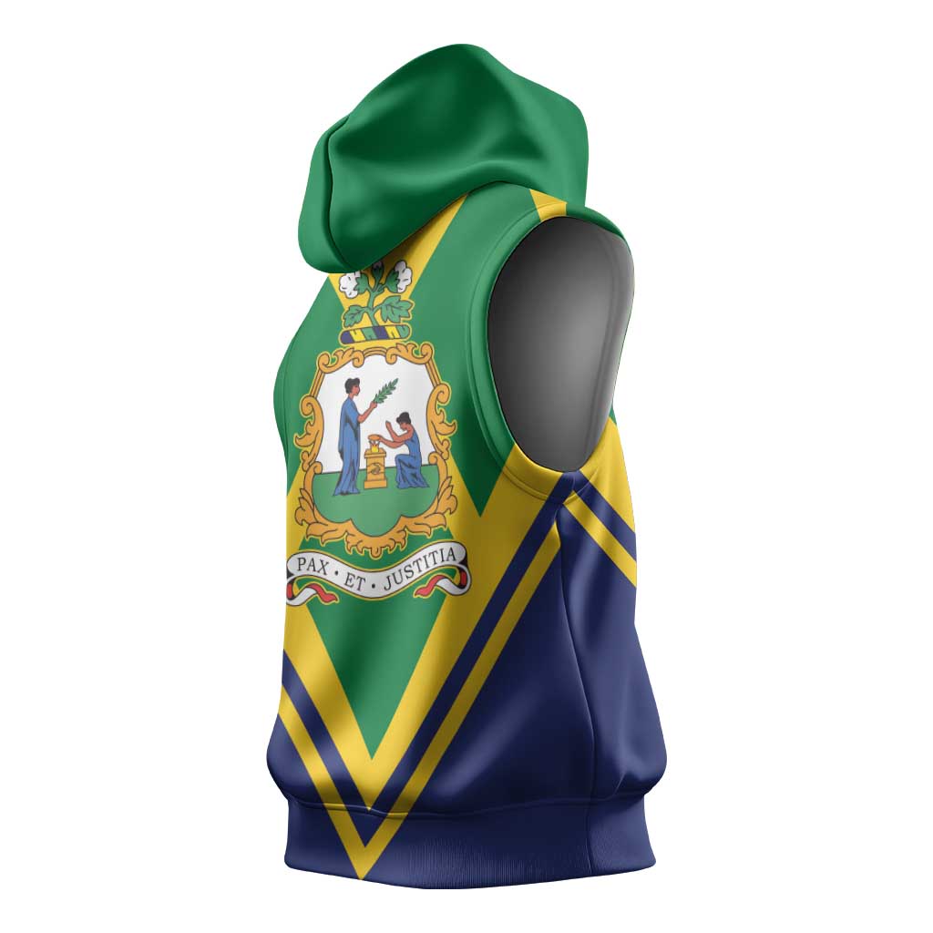 Saint Vincent and the Grenadines Independence Day Sleeveless Hoodie Simple Style - Wonder Print Shop
