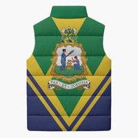 Saint Vincent and the Grenadines Independence Day Sleeveless Puffer Jacket Simple Style - Wonder Print Shop