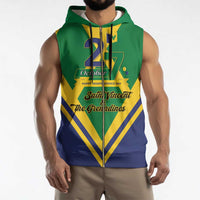 Saint Vincent and the Grenadines Independence Day Sleeveless Zip Hoodie Simple Style - Wonder Print Shop