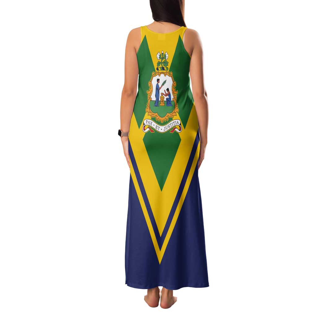 Saint Vincent and the Grenadines Independence Day Tank Maxi Dress Simple Style - Wonder Print Shop