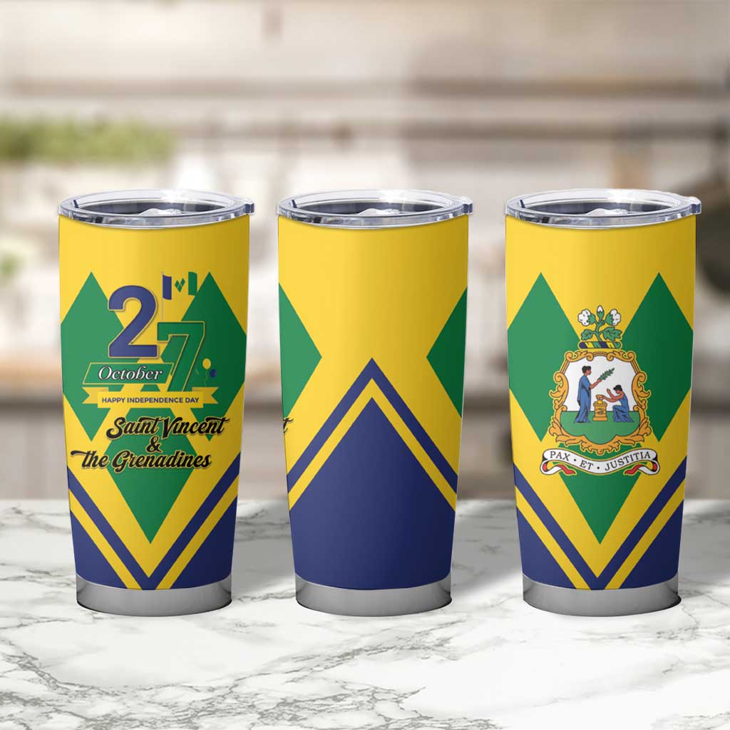 Saint Vincent and the Grenadines Independence Day Tumbler Cup Simple Style - Wonder Print Shop