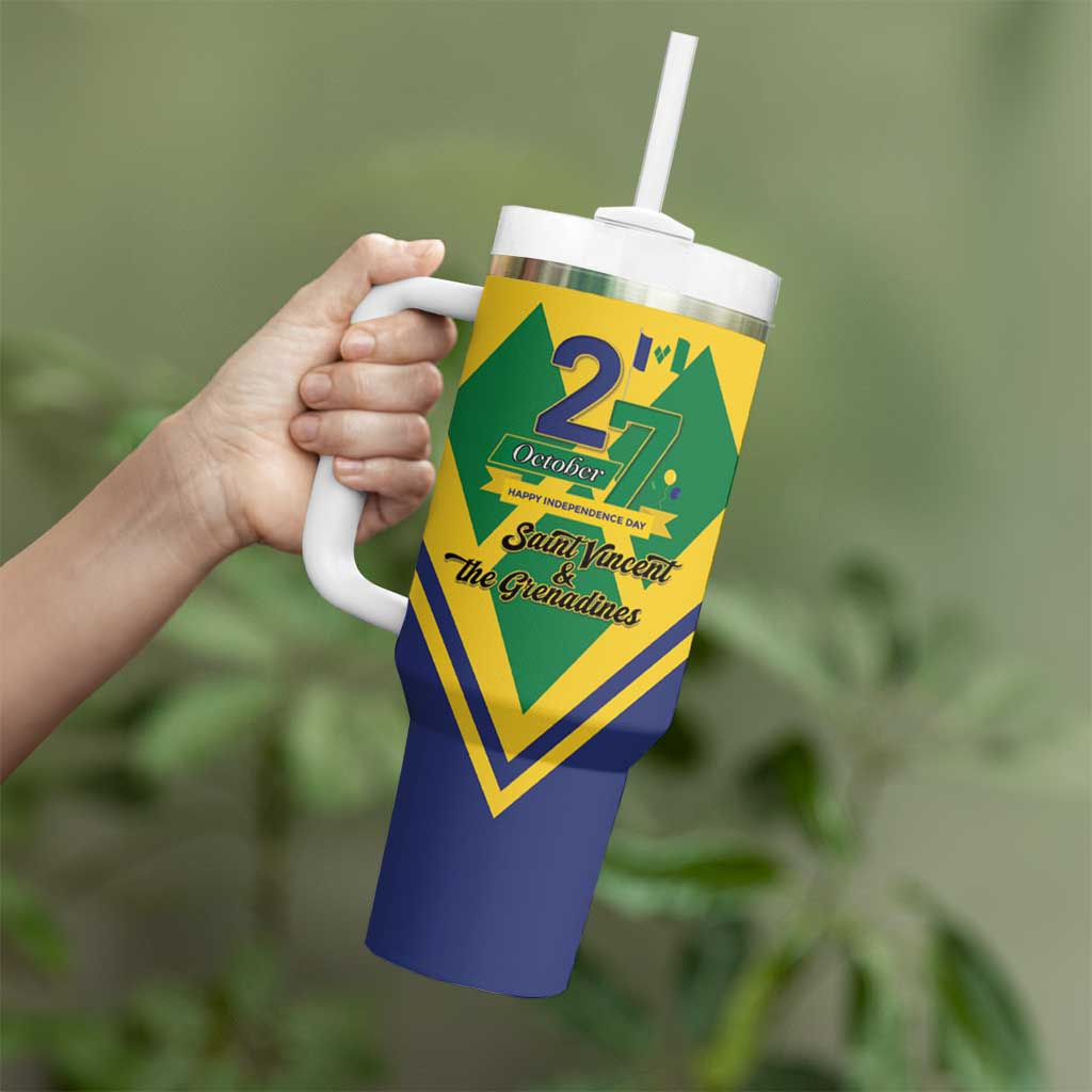 Saint Vincent and the Grenadines Independence Day Tumbler With Handle Simple Style - Wonder Print Shop