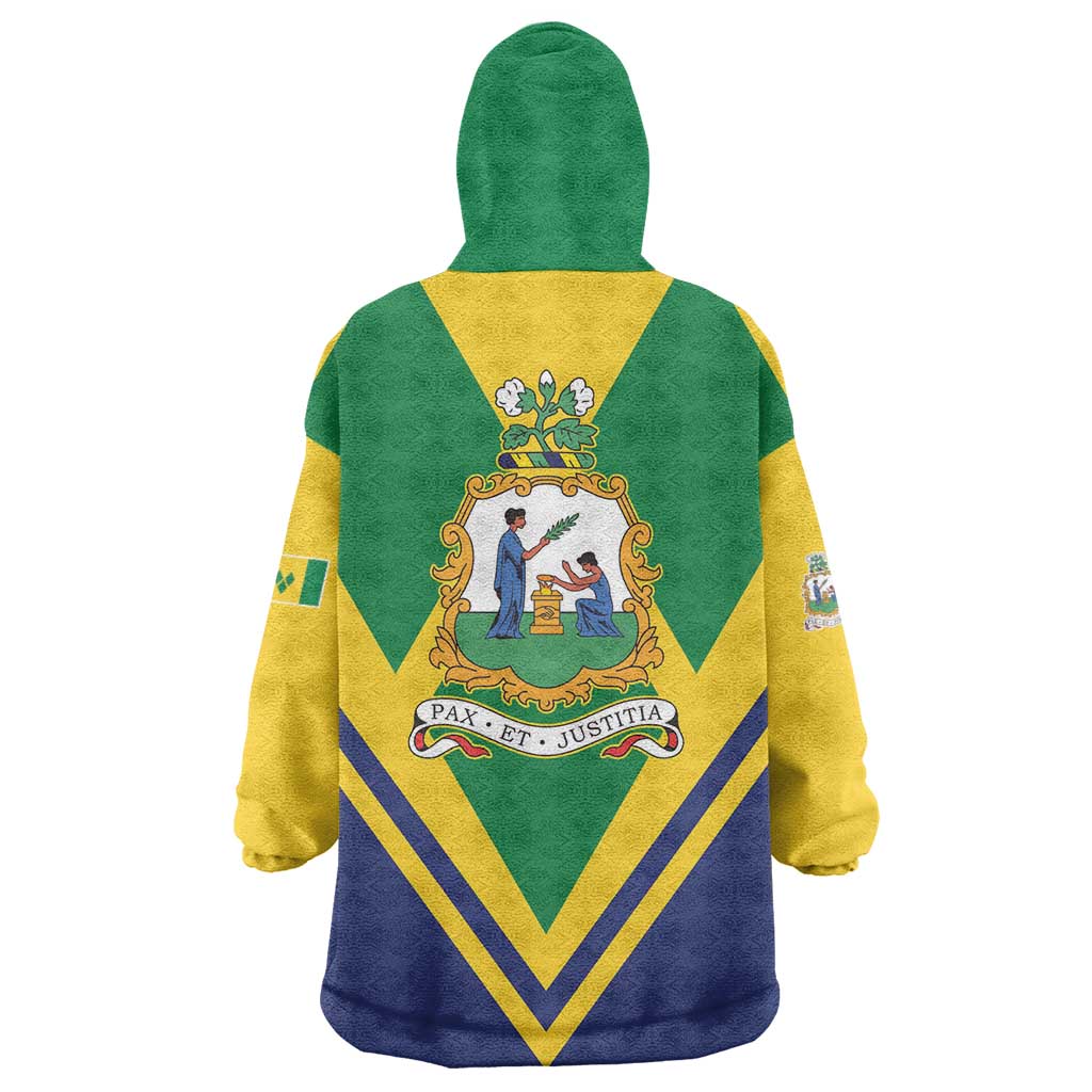 Saint Vincent and the Grenadines Independence Day Wearable Blanket Hoodie Simple Style - Wonder Print Shop