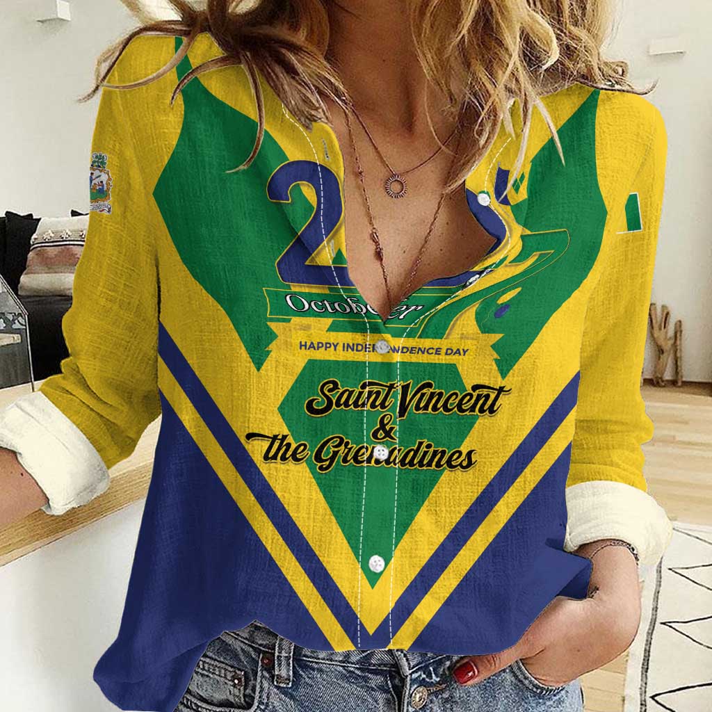 Saint Vincent and the Grenadines Independence Day Women Casual Shirt Simple Style - Wonder Print Shop