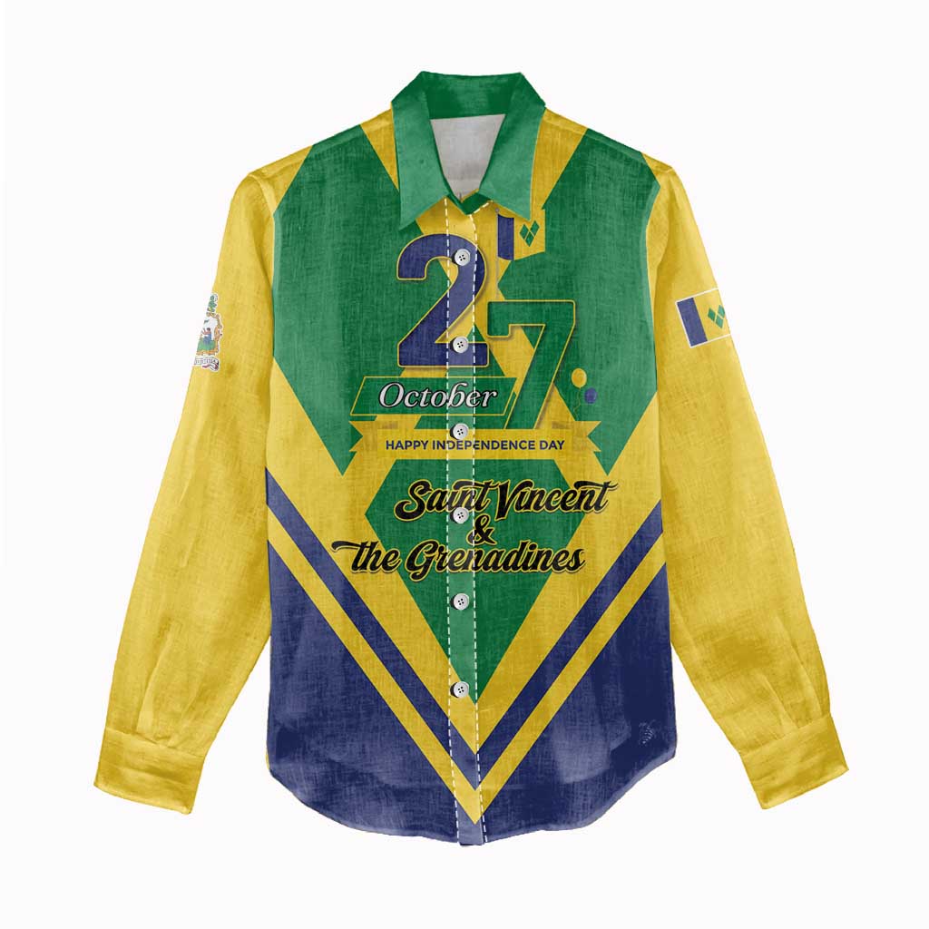Saint Vincent and the Grenadines Independence Day Women Casual Shirt Simple Style - Wonder Print Shop