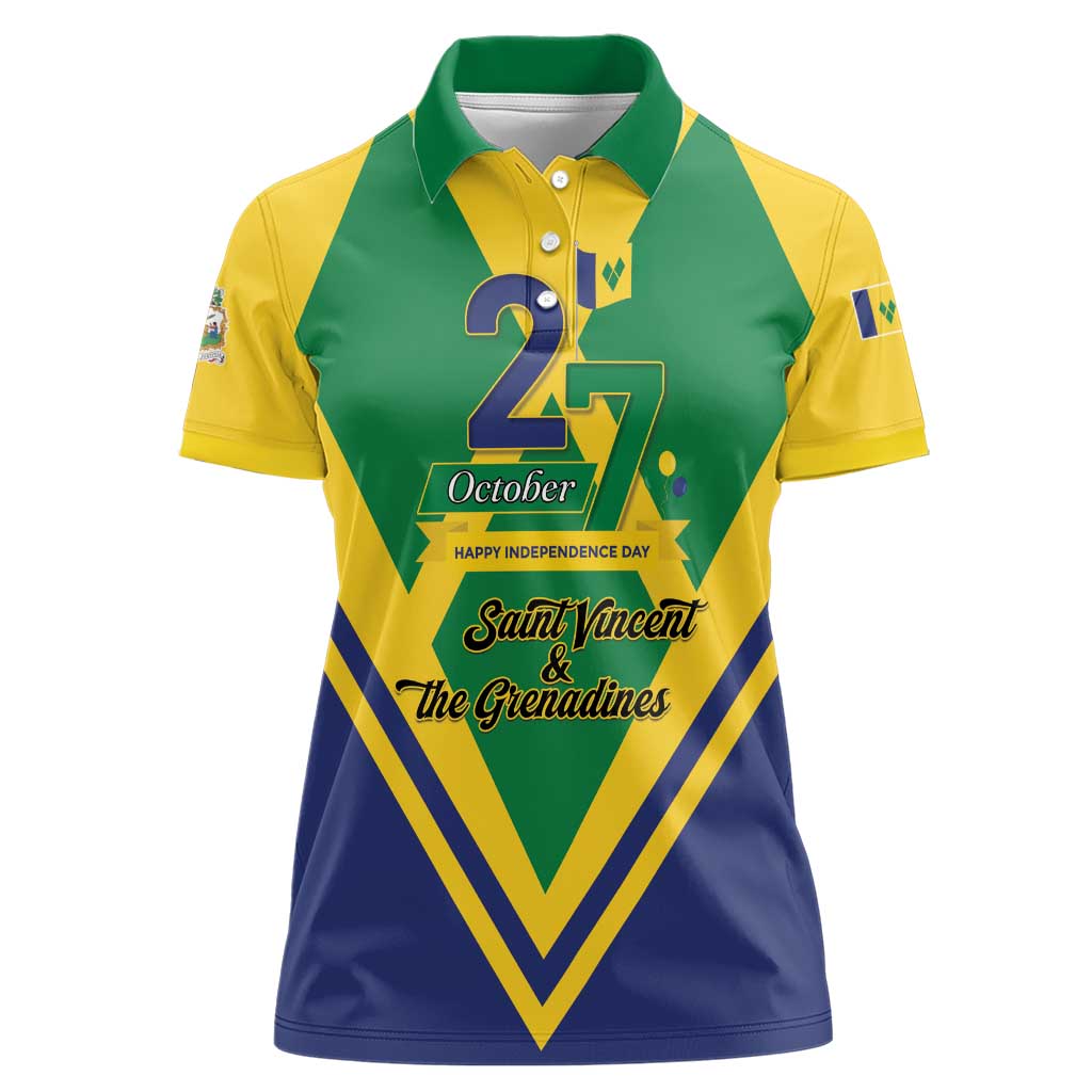 Saint Vincent and the Grenadines Independence Day Women Polo Shirt Simple Style - Wonder Print Shop