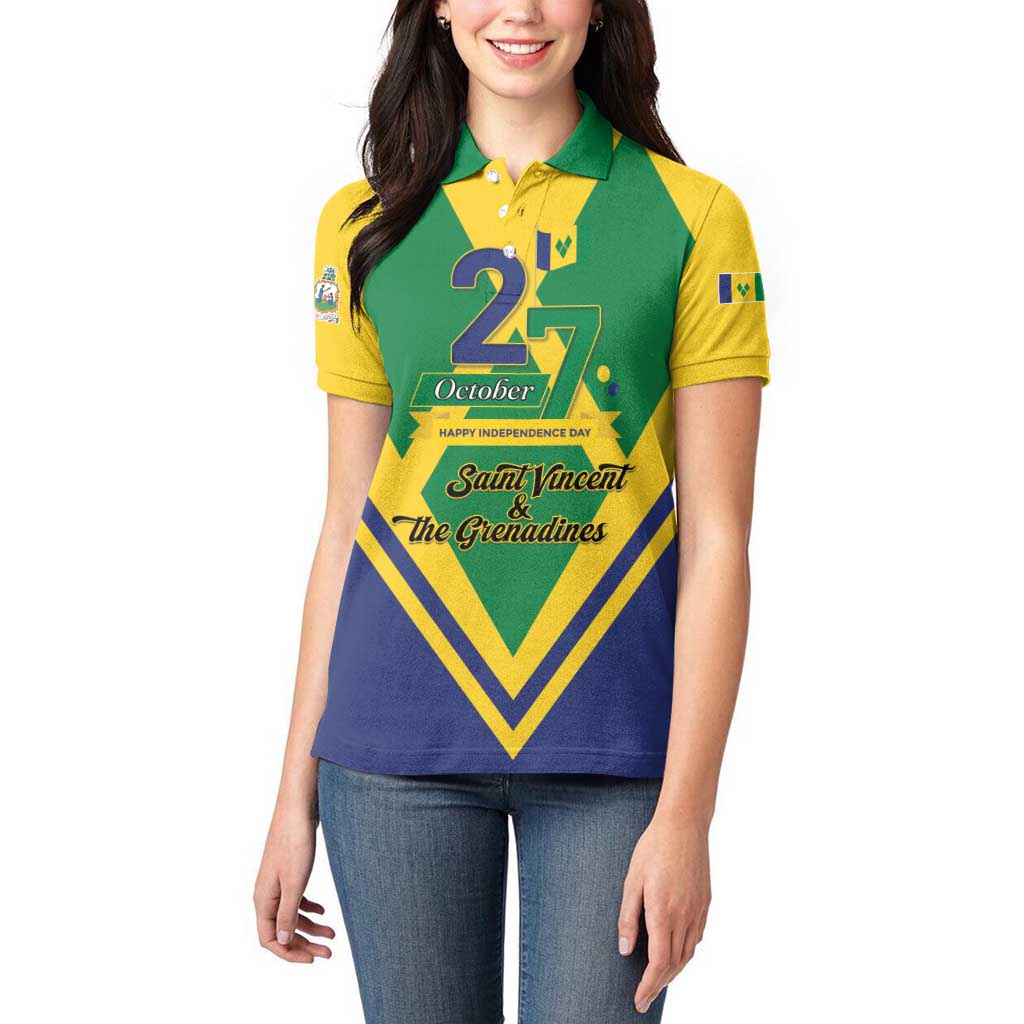 Saint Vincent and the Grenadines Independence Day Women Polo Shirt Simple Style - Wonder Print Shop