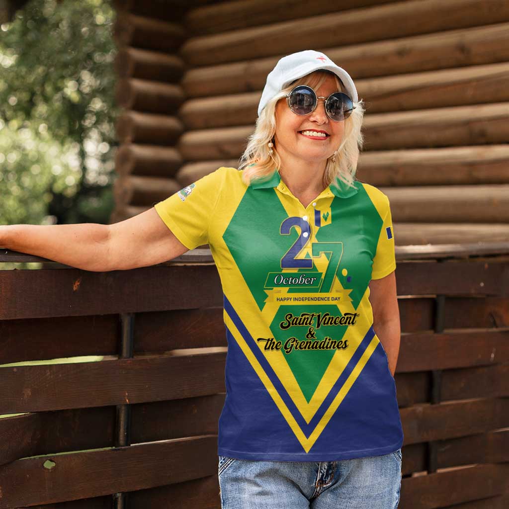 Saint Vincent and the Grenadines Independence Day Women Polo Shirt Simple Style - Wonder Print Shop