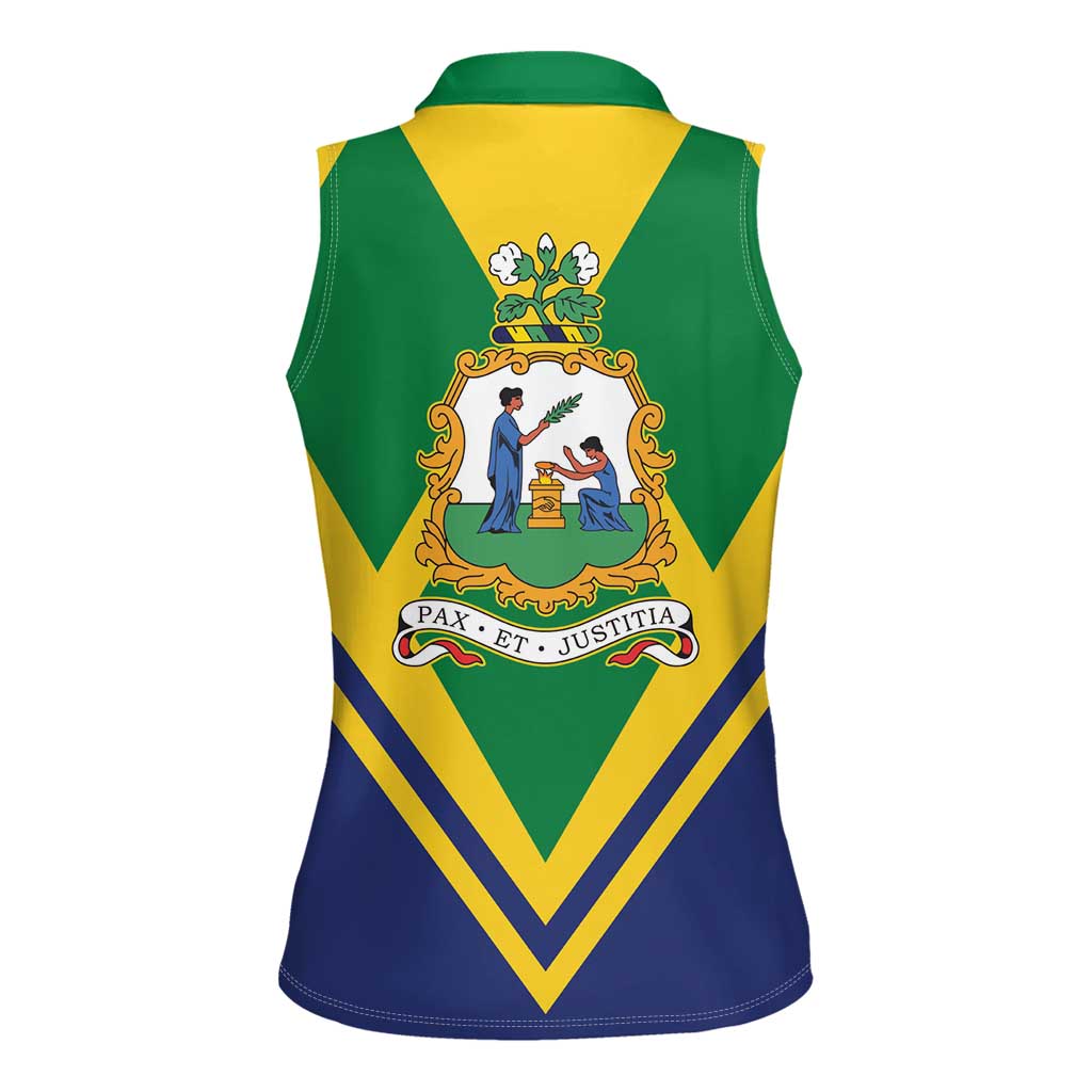 Saint Vincent and the Grenadines Independence Day Women Sleeveless Polo Shirt Simple Style - Wonder Print Shop