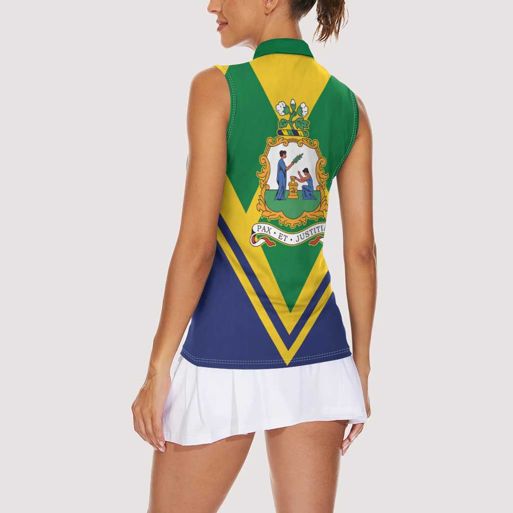 Saint Vincent and the Grenadines Independence Day Women Sleeveless Polo Shirt Simple Style - Wonder Print Shop
