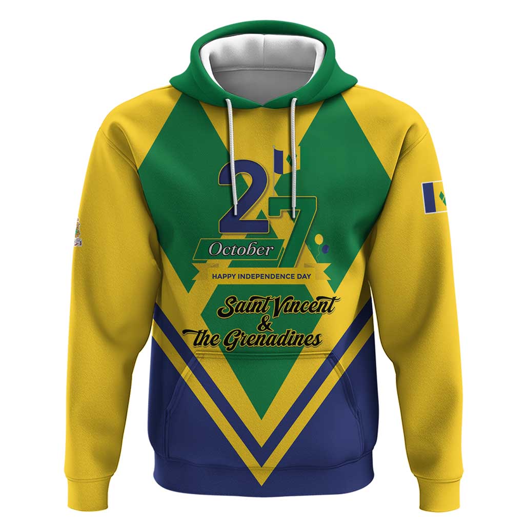 Saint Vincent and the Grenadines Independence Day Zip Hoodie Simple Style - Wonder Print Shop