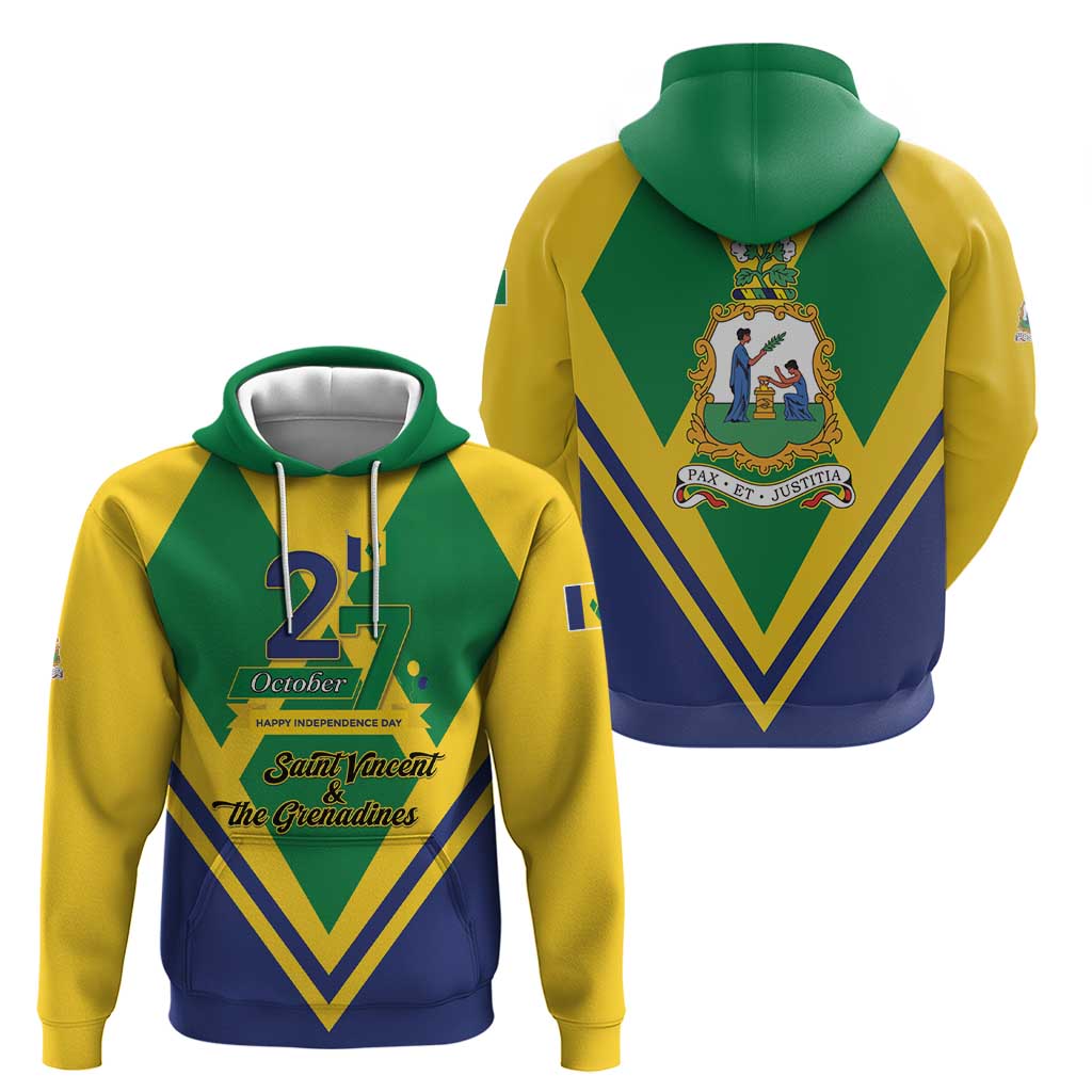 Saint Vincent and the Grenadines Independence Day Zip Hoodie Simple Style - Wonder Print Shop