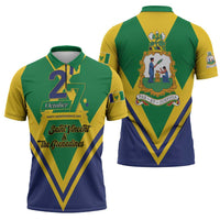 Saint Vincent and the Grenadines Independence Day Zipper Polo Shirt Simple Style - Wonder Print Shop