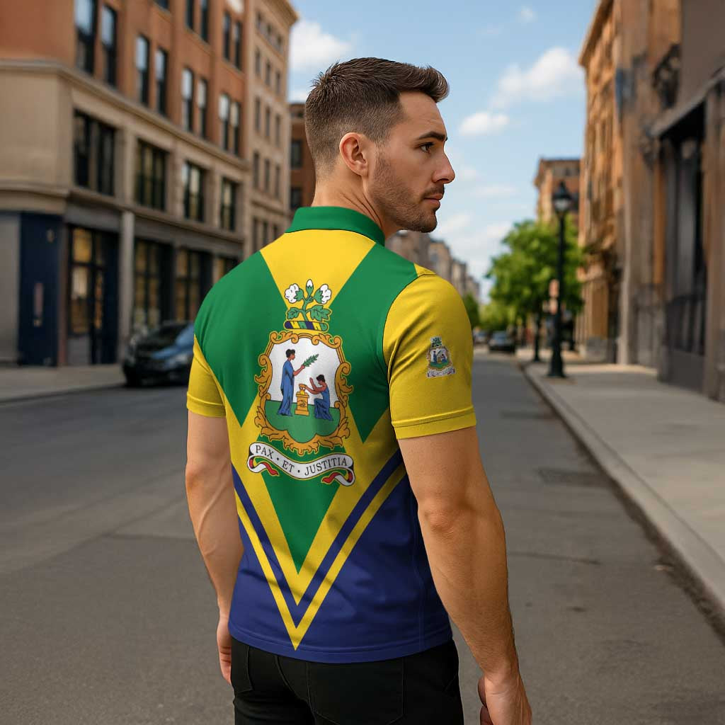 Saint Vincent and the Grenadines Independence Day Zipper Polo Shirt Simple Style - Wonder Print Shop