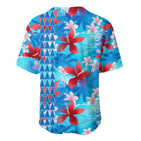 Hawaii Christmas Baseball Jersey Santa Claus Surfing Kakau Tropical Style - Wonder Print Shop