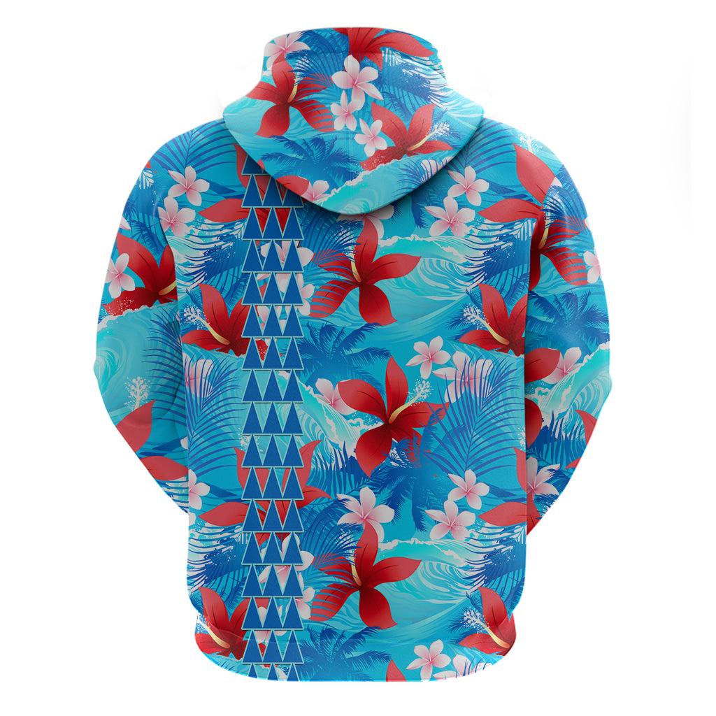 Hawaii Christmas Hoodie Santa Claus Surfing Kakau Tropical Style - Wonder Print Shop